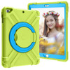 For iPad Air/Air2/Pro9.7 EVA + PC Flat Protective Shell with 360 ° Rotating Bracket(Grass Green+Blue)