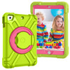 For iPad MINI1/2/3 EVA + PC Flat Protective Shell with 360 ° Rotating Bracket(Grass Green+Rose Red)