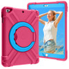 For iPad Air/Air2/Pro9.7 EVA + PC Flat Protective Shell with 360 ° Rotating Bracket(Rose Red+Blue)