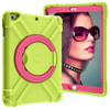 For iPad Air/Air2/Pro9.7 EVA + PC Flat Protective Shell with 360 ° Rotating Bracket(Grass Green+Rose Red)