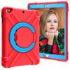For iPad Air/Air2/Pro9.7 EVA + PC Flat Protective Shell with 360 ° Rotating Bracket(Red+Blue)