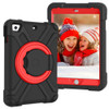 For iPad MINI1/2/3 EVA + PC Flat Protective Shell with 360 ° Rotating Bracket(Black+Red)