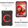 For iPad MINI1/2/3 EVA + PC Flat Protective Shell with 360 ° Rotating Bracket(Black+Red)