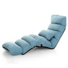 Modern Sofa Bed Lounge Living Room Reclining Chair Folding Adjustable Sleep Sofa(Blue)