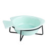 Cat Bowl Dog Pot Pet Ceramic Bowl, Style:Bowl With Iron Frame(Green)