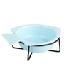 Cat Bowl Dog Pot Pet Ceramic Bowl, Style:Bowl With Iron Frame(Blue)