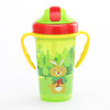 300ML Shock-resistant Baby Sippy Cups Kids Drinking Bottles Infant Children Learn Drinking Dual Handles Straw Juice Slid Feeding(Green)