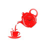 2 PCS Creative DIY Acrylic Coffee Cup Teapot 3D Wall Clock Decorative Kitchen Wall Clocks Living Room Dining Room Home Decor Clock(Red)