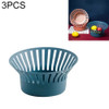 3 PCS Creative Kitchen Simple Fruit Vegetable Storage Basket Snack Storage Basket Drain Basket(Dark Blue)