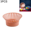 3 PCS Creative Kitchen Simple Fruit Vegetable Storage Basket Snack Storage Basket Drain Basket(Brick Pink)