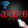 Creative LED Digital Wall Clock Multi-function WIFI Clock, Style:6 Bit Hollow WIFI(Red)