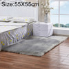 Luxury Rectangle Square Soft Artificial Wool Sheepskin Fluffy Rug Fur Carpet, Size:55x55cm(Gray)