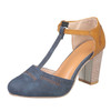 Thick Heel Suede Versatile High Heel Sandals for Women, Shoe Size:42(Blue)