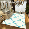 Nordic Geometric Carpet For Living Room  Non-slip Floot Mat, Size:140x200cm(Blue White)