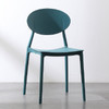 Plastic Chair Back Stool Modern Minimalist Home Dining Chair Computer Chair(Dark Blue)