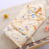 93*93cm Newborn Baby Wrapped Spring Autumn Winter Supplies Thick Warm Flannel Quilt Towel( Light Yellow Giraffe )