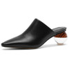 First Layer Cowhide Toe Cape Women Shoes, Shoe Size:37(Black)