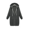 Women Hooded Long Sleeved Sweater In The Long Coat, Size: XXXXL(Dark Grey)