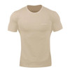 Men Fitness Body Building Slim Cotton T Shirts Short Sleeve, Size:XXL (Khaki)