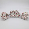 1:12 Doll House Furniture Decoration Three-piece Mimulation Sofa(Fresh Big Flower Cluster)