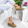 Vintage Casual Thick Bottom Wedges Open Toe Slippers for Women, Shoe size:35(Green)