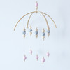 Home Wooden Beads Wind Chime Bed Bell Children's Room Decoration Bed Account with Photography Props(Grey Pink)