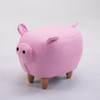 Pig Stool Creative Wooden Pier Child Home Animal Stool(Pink)