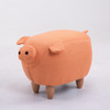 Pig Stool Creative Wooden Pier Child Home Animal Stool(Orange)