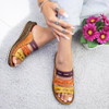 Vintage Casual Thick Bottom Wedges Open Toe Slippers for Women, Shoe size:39(Brown)