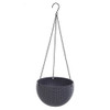 Rattan-like Hanging Basket Plastic Garden Flower Pot Creative Green Dill Absorbent Hanging Basin, Size:XL(Gray Ordinary Version)