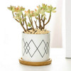4 PCS Geometric Simple Straight Succulent Deramic Flower Pot(Cross Rhombus)