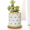 4 PCS Geometric Simple Straight Succulent Deramic Flower Pot(White and Triangle)