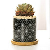 4 PCS Geometric Simple Straight Succulent Deramic Flower Pot(Black and Triangle)