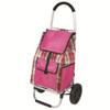 Portable Trolley Folding Shopping Cart Grocery Shopping Cart Multifunctional Outdoor Small Cart(Pink)