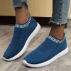 Large Size The Trend Of Women Shoes Wild Sports Leisure Flying Running Shoes, Shoe Size:42(Blue)