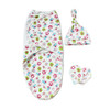 Spring  Summer Cotton Baby Infant Bags Towels Sleeping Bags Knitted Cloth Cap Set, Size:L (60x75 CM)(Red Elephant)