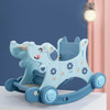 Trojan Children Rocking Horse Baby Toy Rocking Car Dual-use Rocking Chair Rocking Horse, Style:Basic Version(Azure)