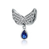 S925 Sterling Silver Blue Wings Drop Shaped Loose Beads DIY Bracelet Accessories