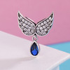 S925 Sterling Silver Blue Wings Drop Shaped Loose Beads DIY Bracelet Accessories