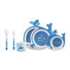 5-piece Cute Cartoon Bamboo Fiber Children Tableware Set(Whale)