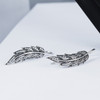 Diamond Leaf Silver Earrings Female S925 Sterling Silver Earrings