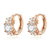 Sterling Silver Zircon Earrings Simple Temperament S925 Earrings, Color:Rose Gold