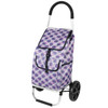 Portable Trolley Folding Shopping Cart Grocery Shopping Cart Multifunctional Outdoor Small Cart(Light Purple)