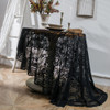 Round Lace Tablecloth Cover Cloth Retro Dining Table Coffee Table Tablecloth, Size: 190 CM(Black)