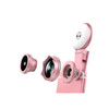 4 in 1 Wide Angle + Macro + Fisheye + Fill Light Mobile Phone SLR Camera Lens(Rose Gold)