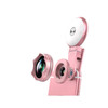 3 in 1 Wide Angle + Macro + Fill Light Mobile Phone SLR Camera Lens(Rose Gold)