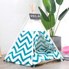 Striped Pattern Pet Tent Bed with Cushion, Size:Medium 50×50×60cm(Green)