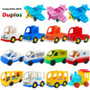 4 PCS Large Particle Building Blocks Accessories Transport Vehicle Model, Style:Cartoon Airplane