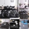 Luxury Bedding Black Marble Pattern Set Sanded Printed Quilt Cover Pillowcase, Size:175x220cm(Night)