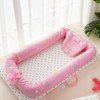 Baby Crib Cotton Pillow Baby Travel Bed Foldable Toddler Bed Cradle(Rabbit)